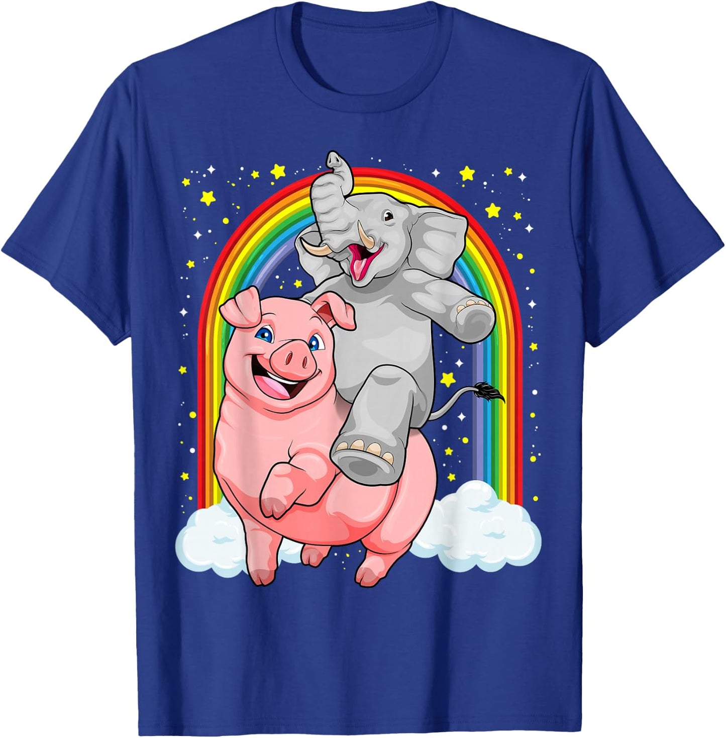 Elephant Riding Pig Funny And Magical Elephant Pig Pun T-Shirt - T-Shirt | Royal