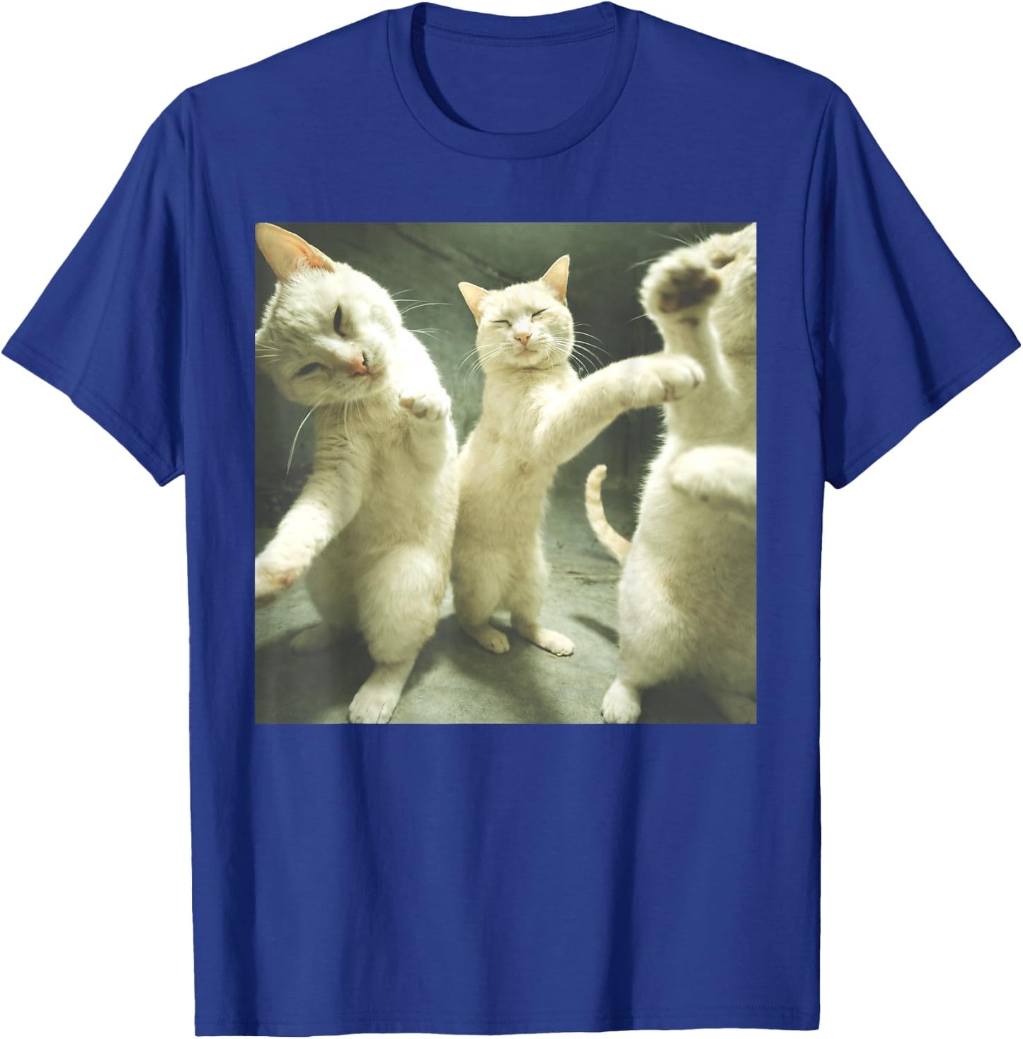Unhinged Dancing Cats Silly Meme Men Women T-Shirt - T-Shirt | Royal