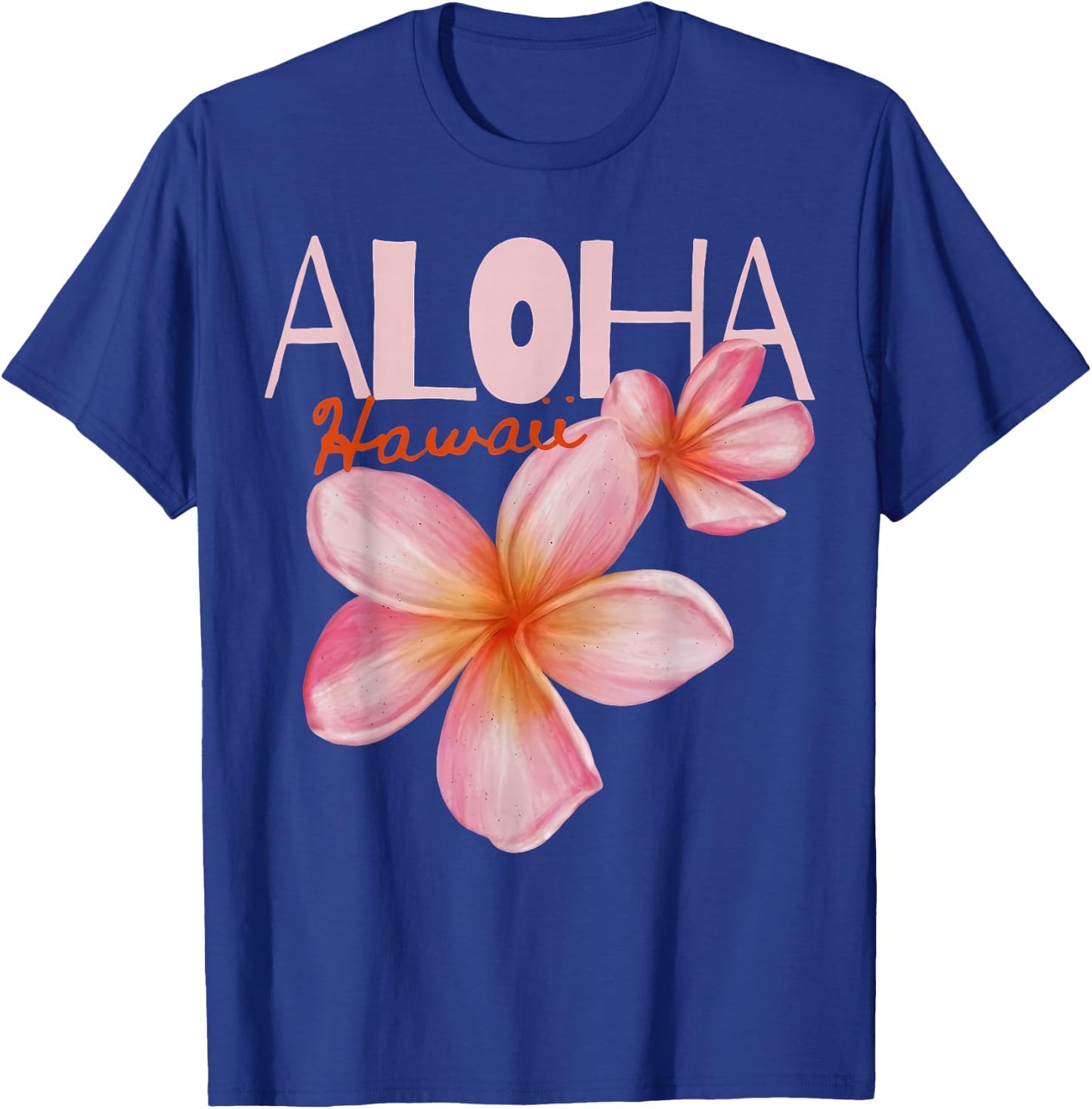Aloha Hawaii Tropical Islands Plumeria Flower Women T-Shirt - T-Shirt | Royal