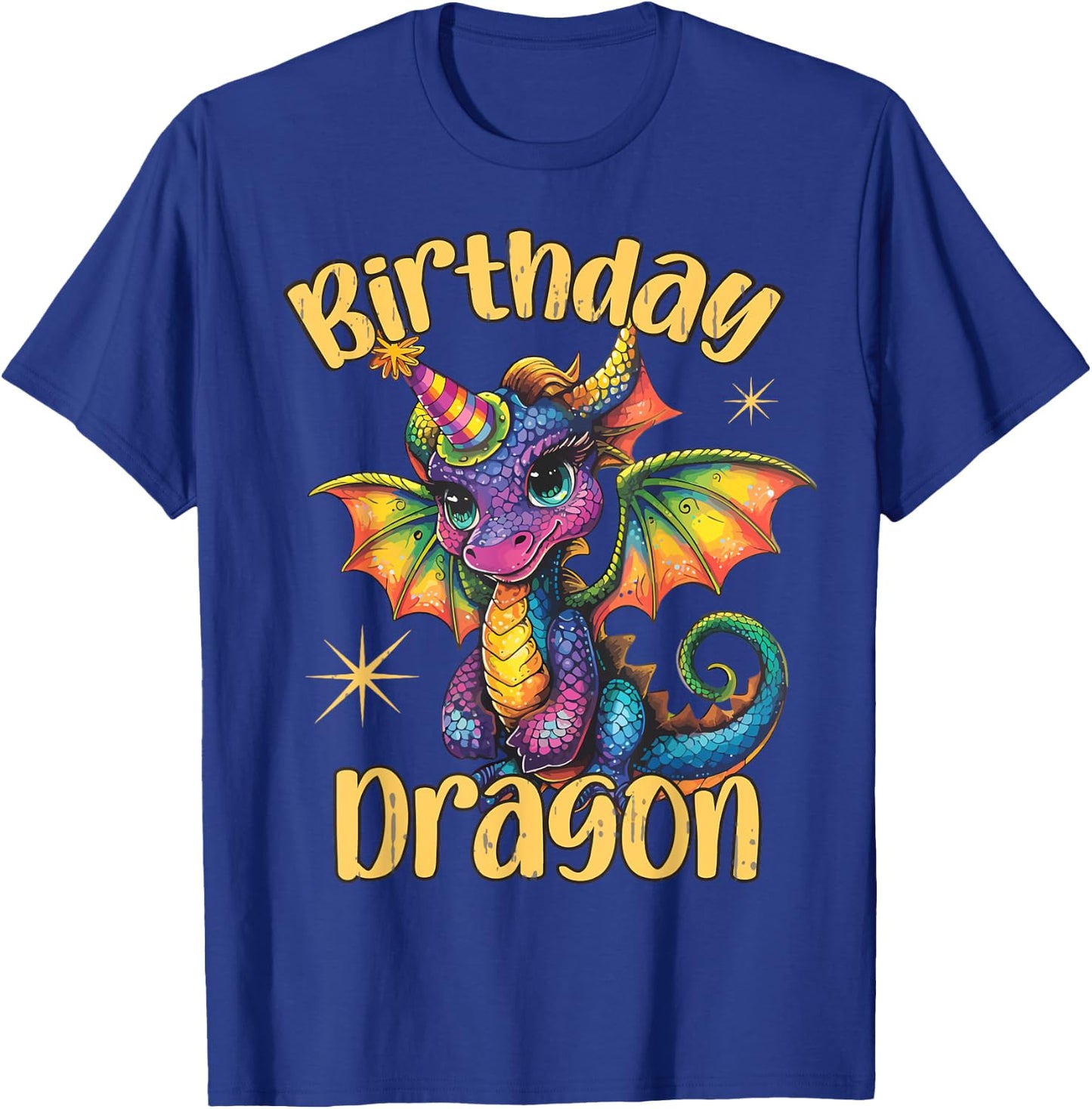 Birthday Dragon Lover Colorful Cute Dragons Party Themed T-Shirt - T-Shirt | Royal
