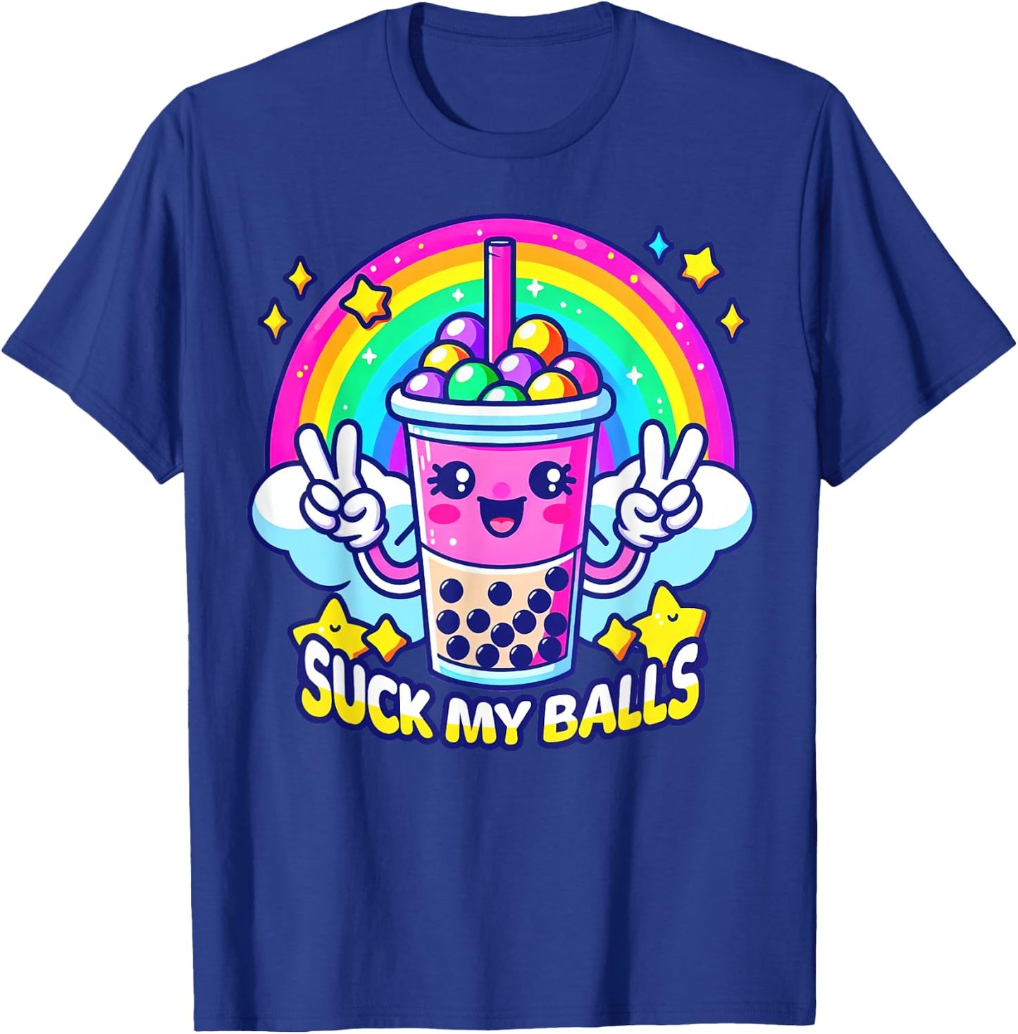 Suck My Balls Funny Boba Tea T-Shirt - T-Shirt | Royal