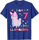 7 Years Old 7th Birthday Girl Llama I Am Seven and Llamazing T-Shirt - T-Shirt | Royal