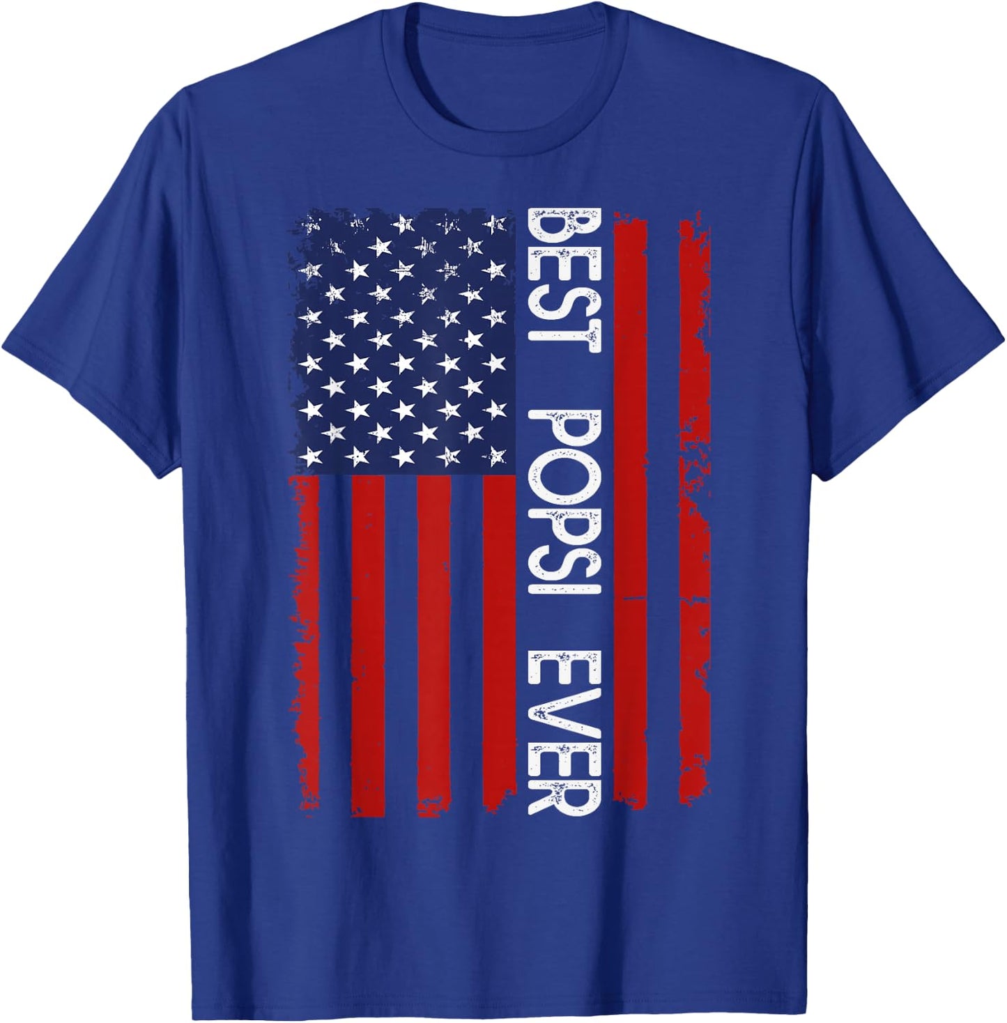 Best Popsi Ever Vintage American Flag Fathers Day T-Shirt - T-Shirt | Royal