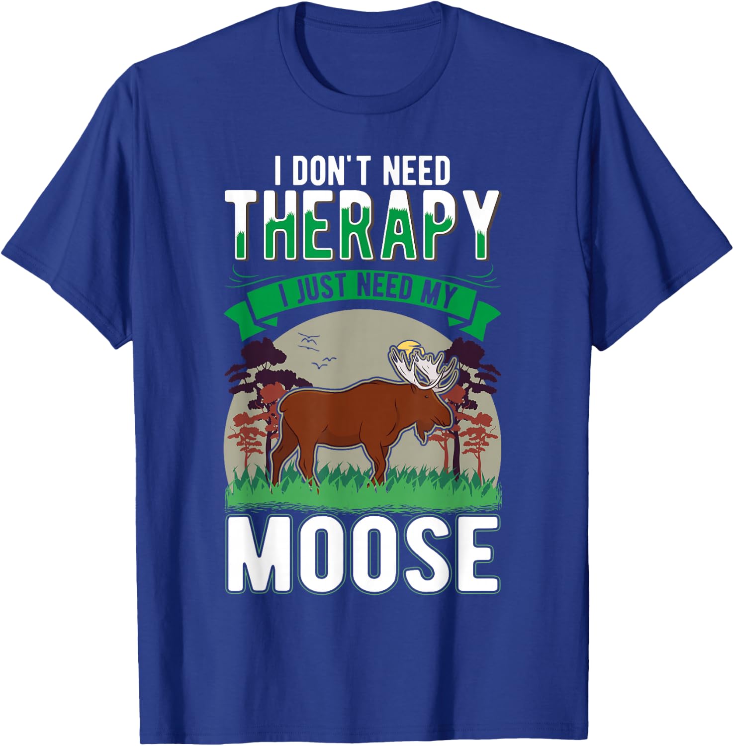 Moose Therapy Moose Antler Scandinavia Moose T-Shirt - T-Shirt | Royal