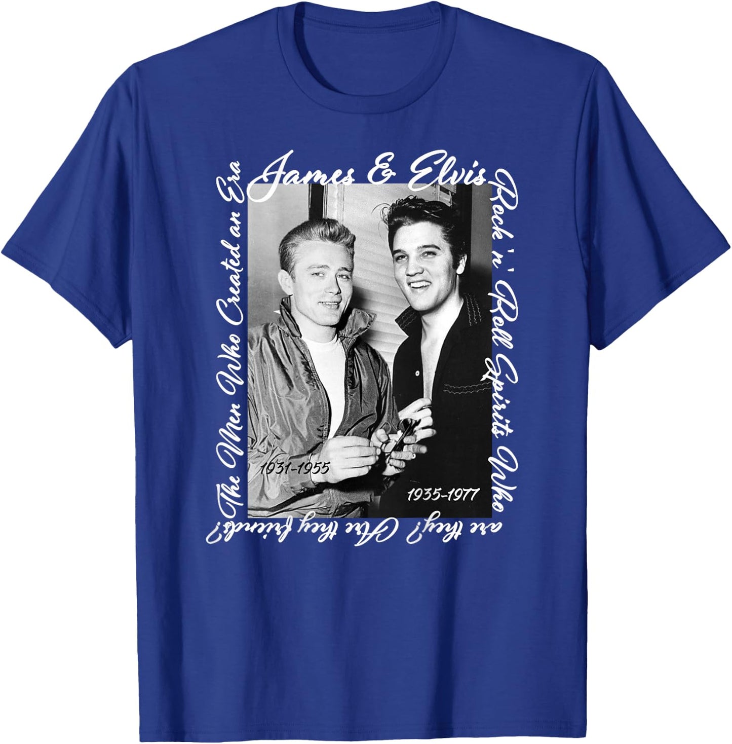 James Dean_Elvis Presley_Back Printed , black T-Shirt - T-Shirt | Royal