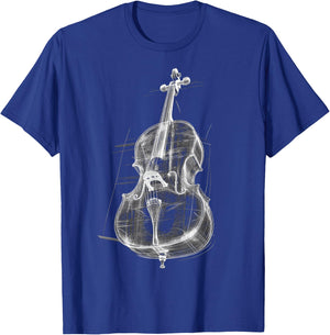 Cello Music Instrument Motif Illustration Cello T-Shirt - T-Shirt | Royal