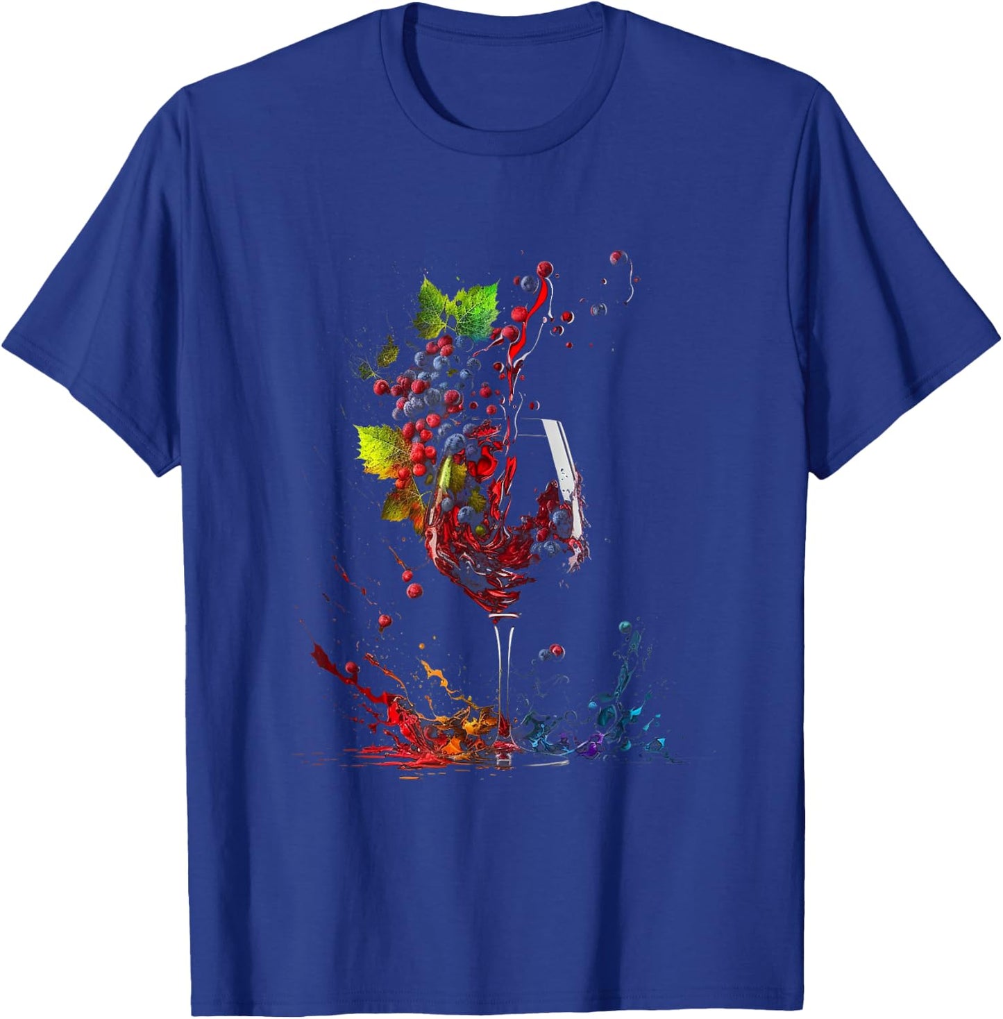 Wine Splash Art Wine Glass Grapes Wine Grower Winemaker , black T-Shirt - T-Shirt | Royal