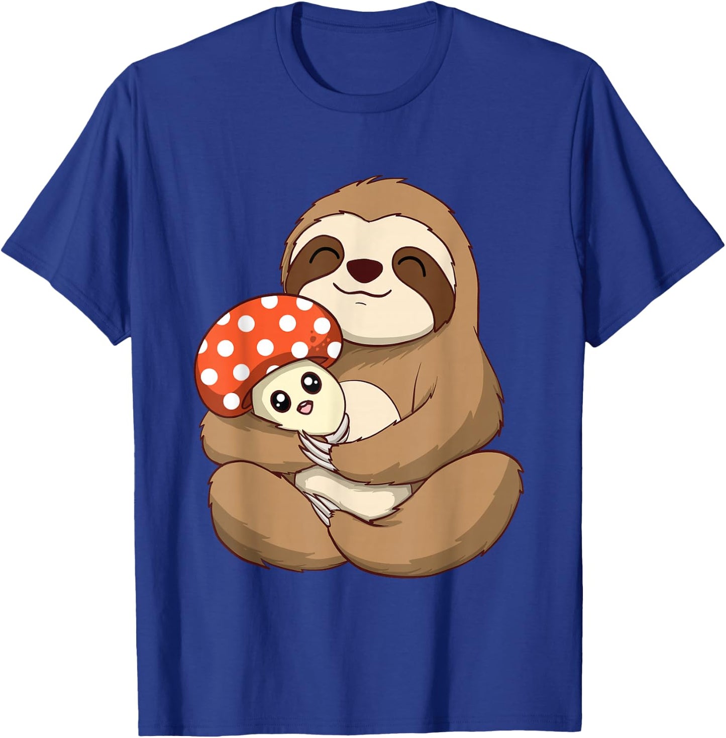 Hugging Sloth And Mushroom - Zookeeper Wildlife Animal Lover T-Shirt - T-Shirt | Royal