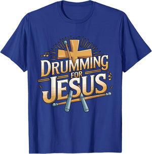 Drumming for Jesus Drummer T-Shirt - T-Shirt | Royal