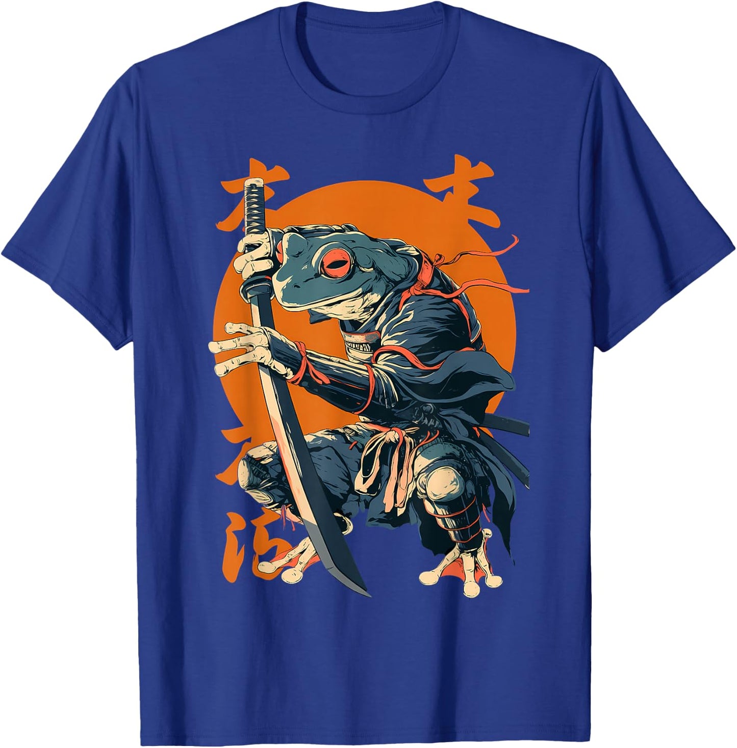 Samurai Frog Japanese Kanji Samurai Frog T-Shirt - T-Shirt | Royal