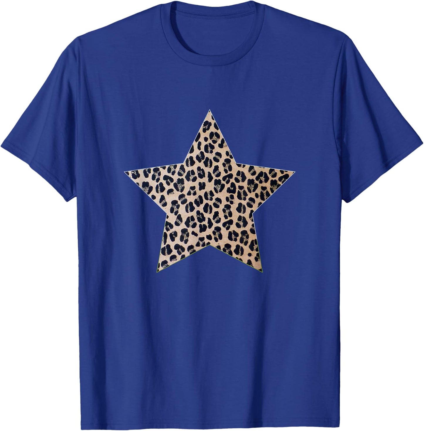 Star Shape - Cute Cheetah Leopard Print Graphic T-Shirt - T-Shirt | Royal