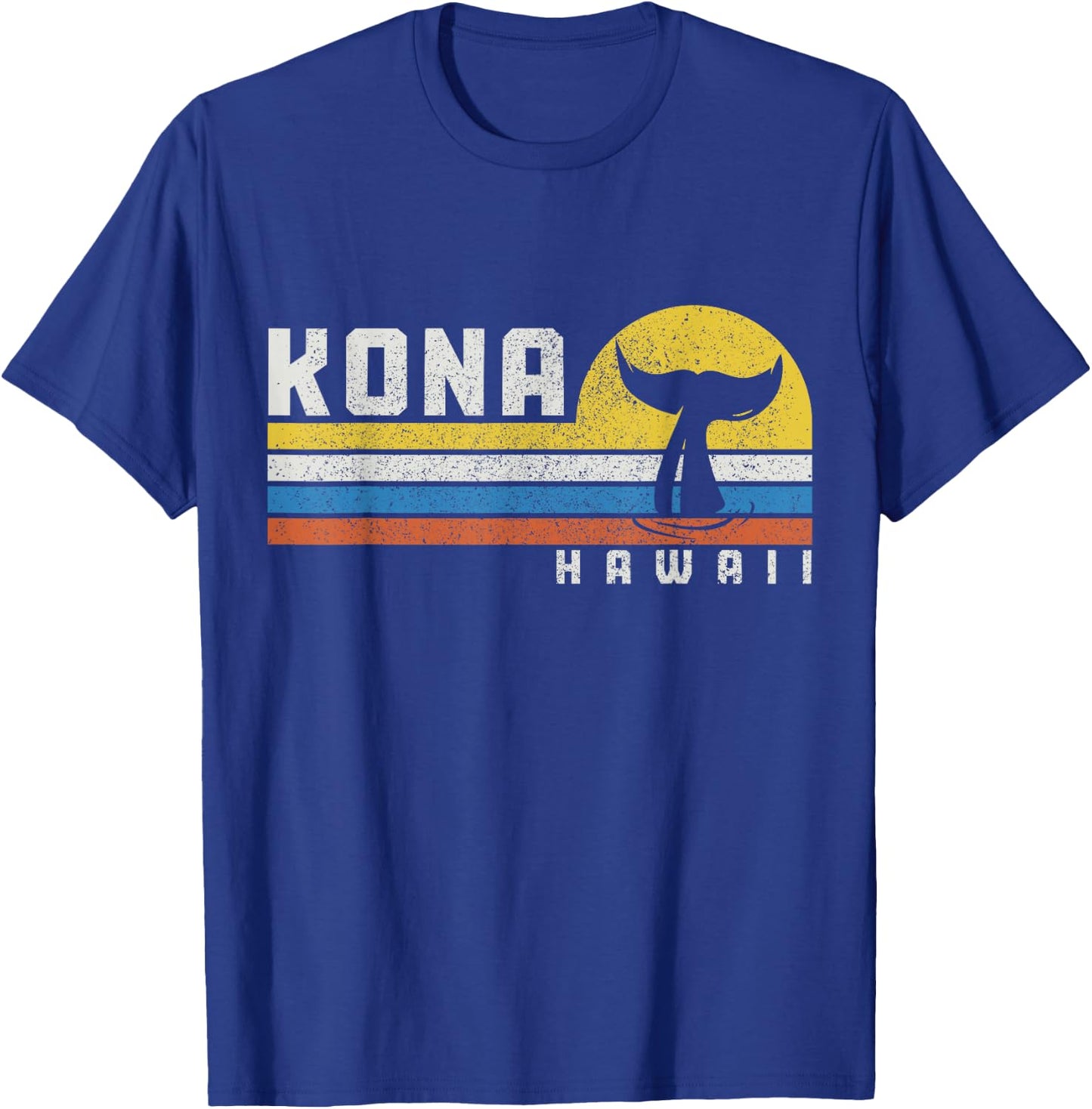Kona Hawaii Vintage Hawaiian Islands Whale Watching T-Shirt - T-Shirt | Royal