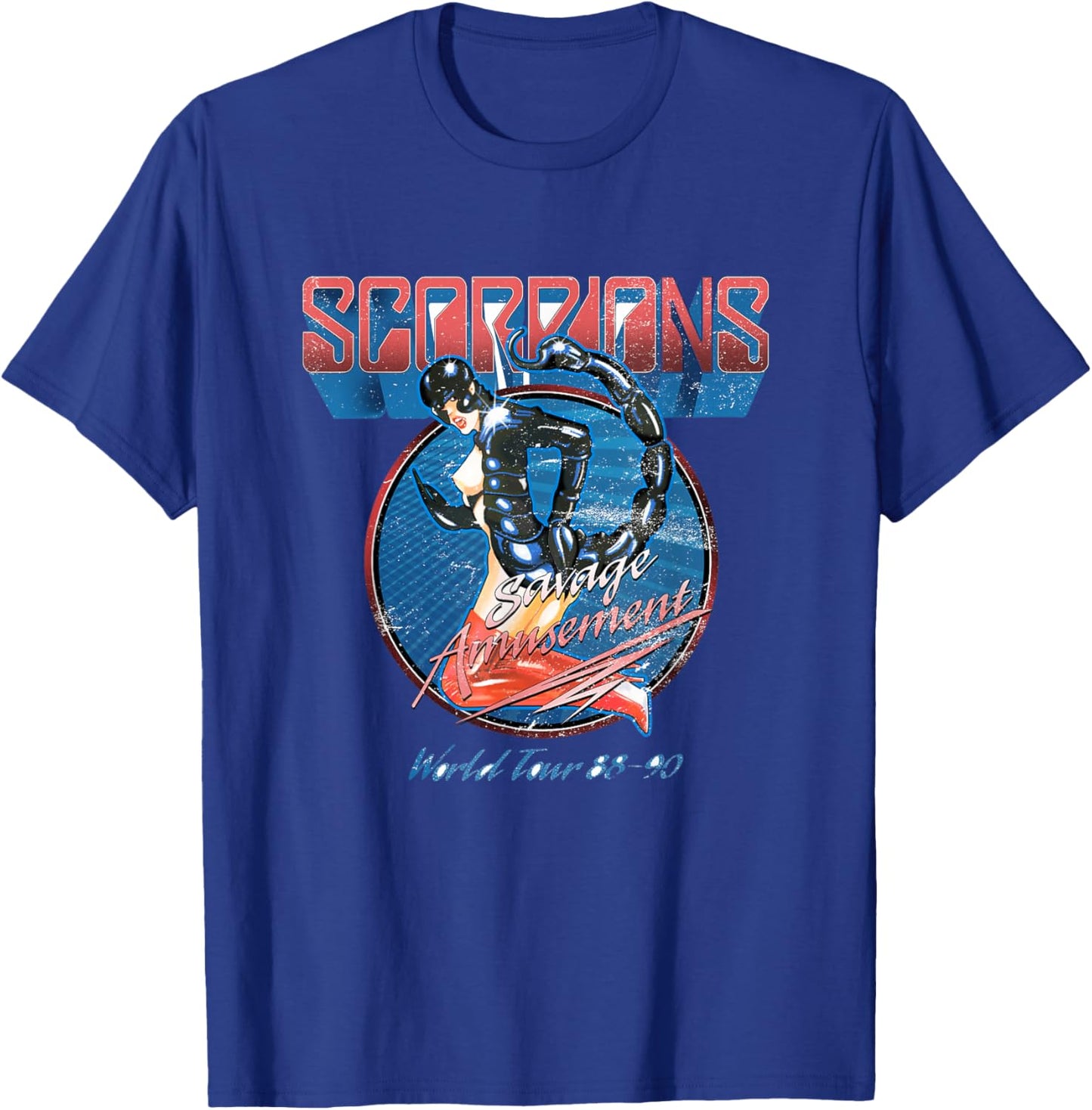 Offizielle Scorpions Savage Amusement World Tour T-Shirt - T-Shirt | Royal
