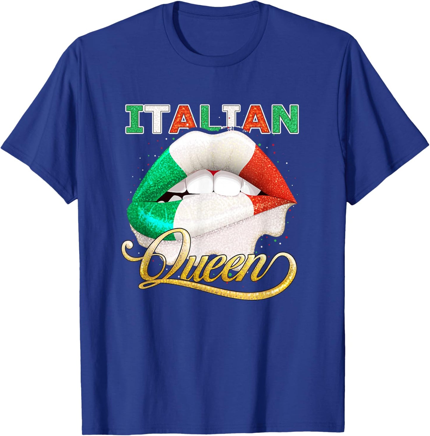 Italian Flag Lips Shirt Women Girls Italy Italian Queen T-Shirt - T-Shirt | Royal