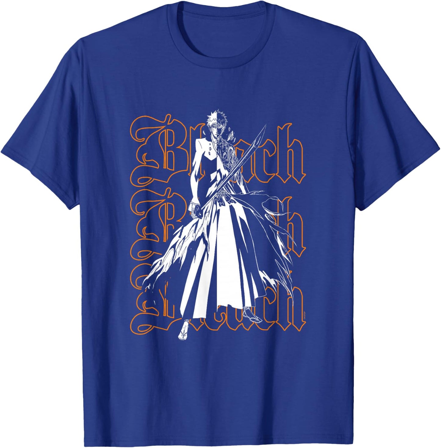 Bleach Ichigo & Repeating Gothic Logo Anime T-Shirt - T-Shirt | Royal