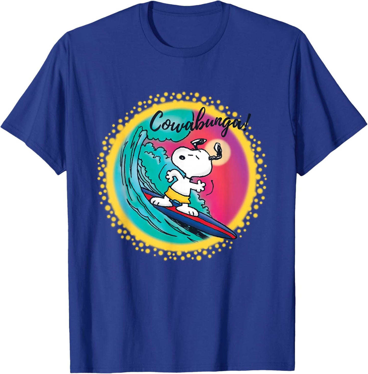 Peanuts Snoopy Surf Cowabunga T-Shirt - T-Shirt | Royal