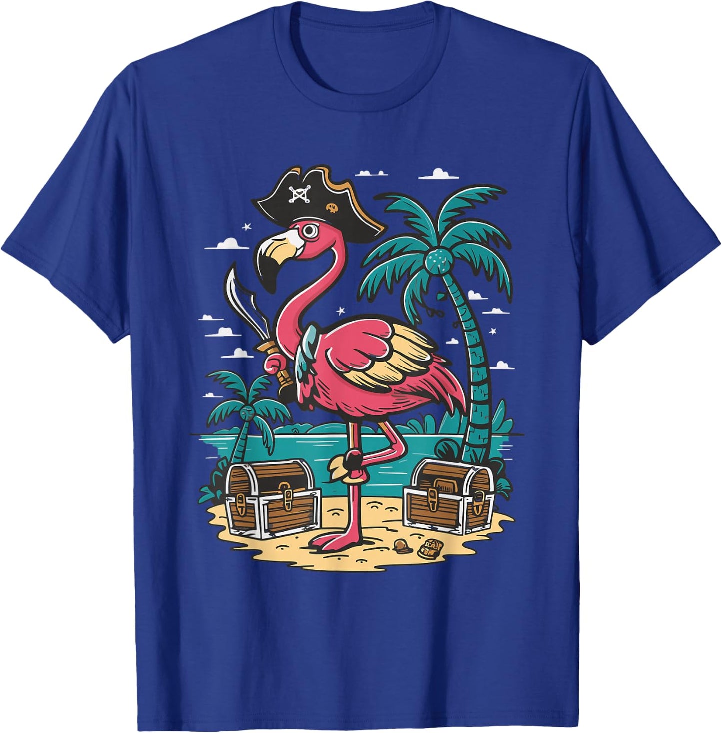 Flamingo Pirate T-Shirt - T-Shirt | Royal