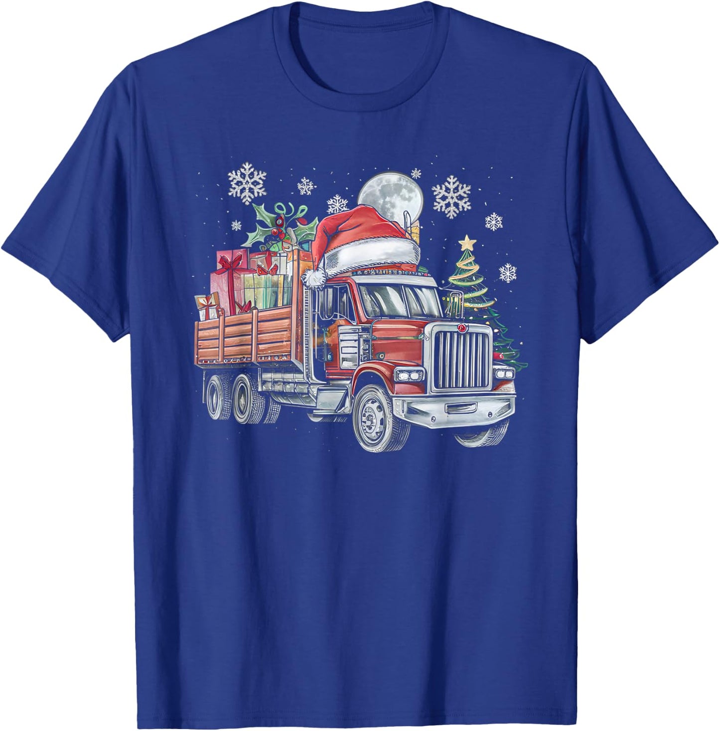 Santa Truck Lights Christmas Driving Xmas Boys Kids Toddler T-Shirt - T-Shirt | Royal