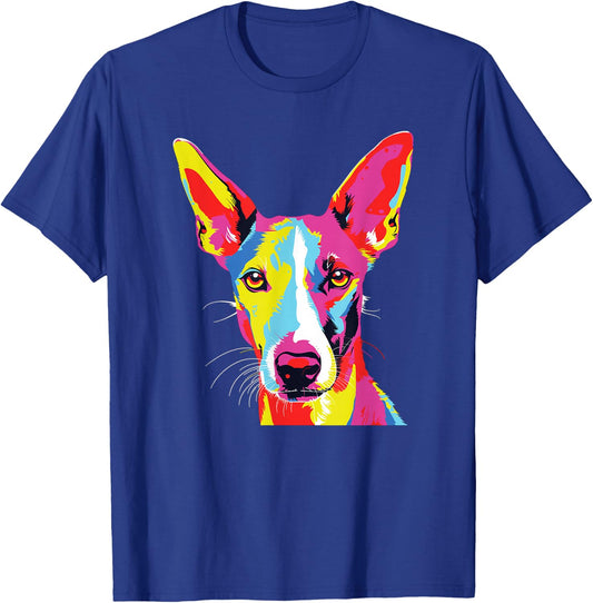 Watercolor Colorful Ibizan Hound Dog T-Shirt - T-Shirt | Royal