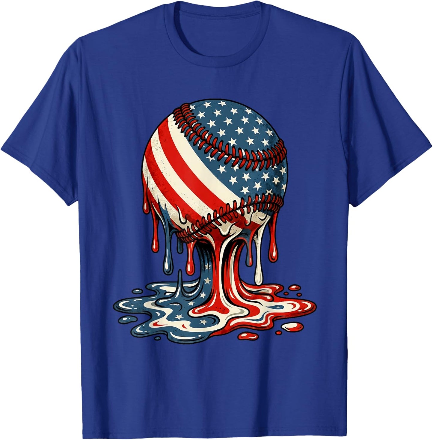 4th of July Baseball Drip Patriotic American Boys Kids Youth T-Shirt - T-Shirt | Royal