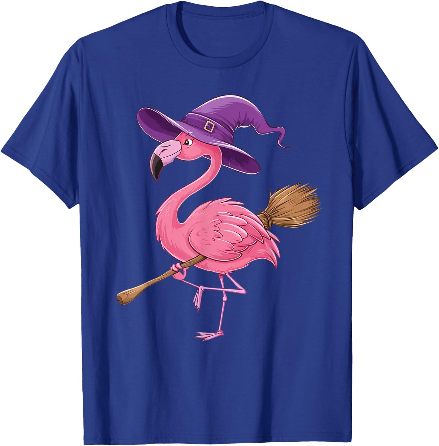 Halloween Flamingo Witch Hats Scary Costumes Men Women Kids T-Shirt - T-Shirt | Royal