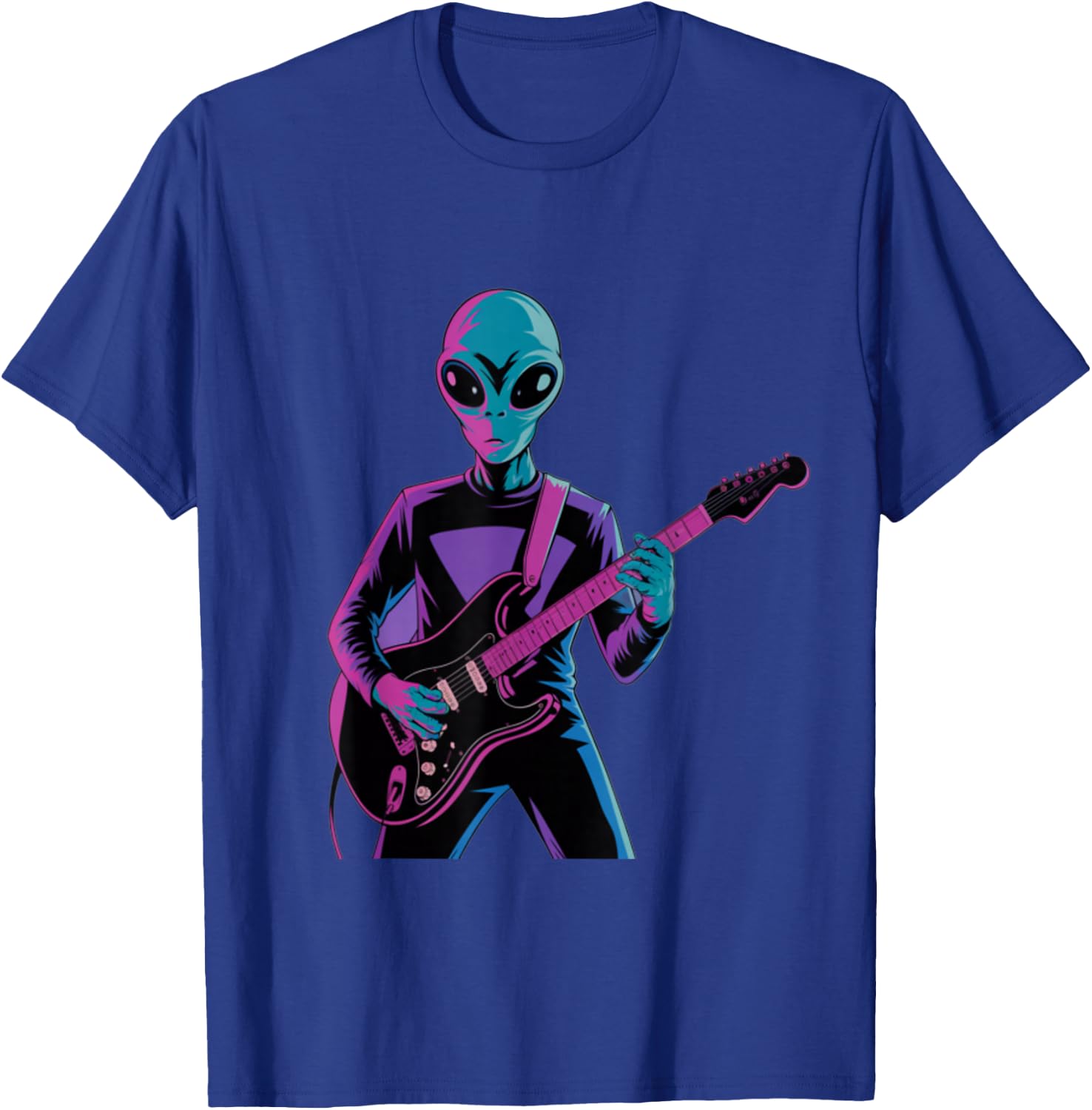 Funny Guitarist Alien Graphic Guitars Alien Alien Guitarists T-Shirt - T-Shirt | Royal
