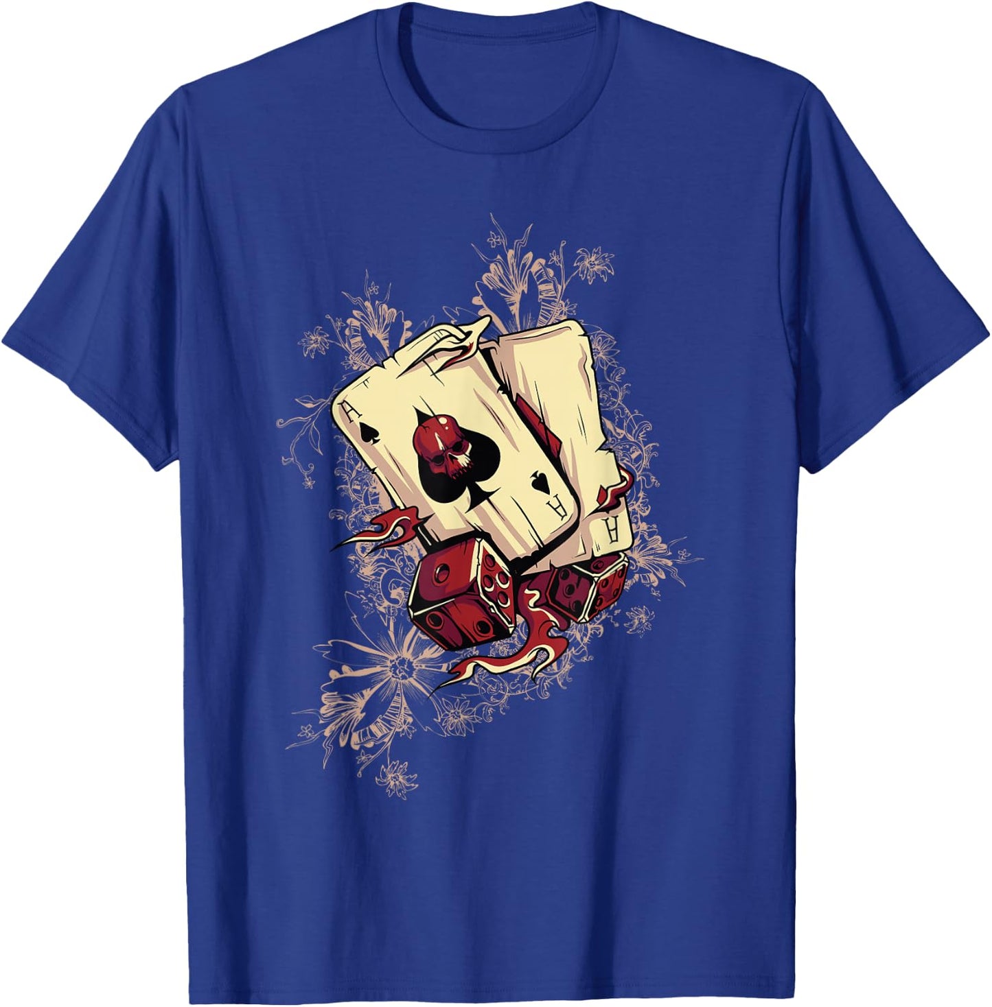 Player - Dice Demonic Poker Card , Black T-Shirt - T-Shirt | Royal