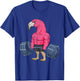 Vintage Flamingo Weightlifting Bodybuilder Muscle Fitness T-Shirt - T-Shirt | Royal
