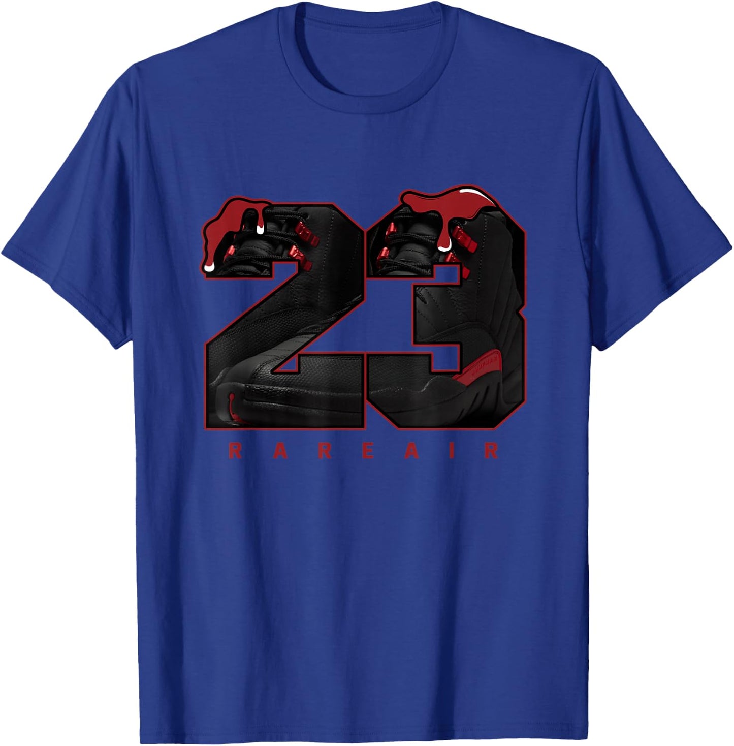 Bloodline 12s Outfit Number 23 Drip Street T-Shirt - T-Shirt | Royal