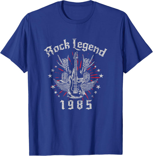 Rock Legend Guitar 1985 Vintage Retro Rock Men Women T-Shirt - T-Shirt | Royal