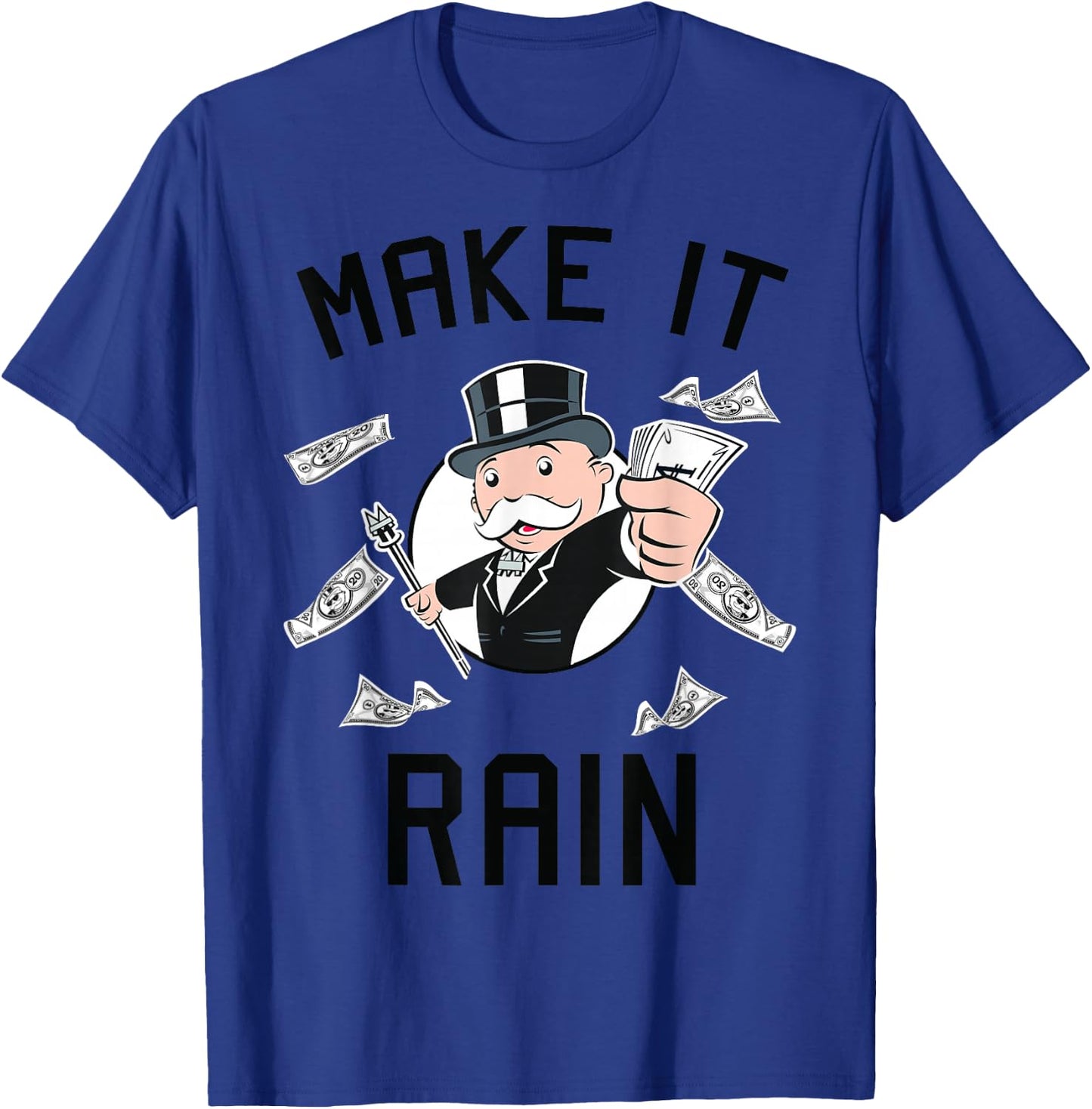 Monopoly Man Make It Rain Vintage Logo T-Shirt - T-Shirt | Royal