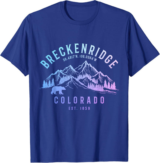 Breckenridge Colorado Vintage Rocky Mountains Bear Souvenir T-Shirt - T-Shirt | Royal