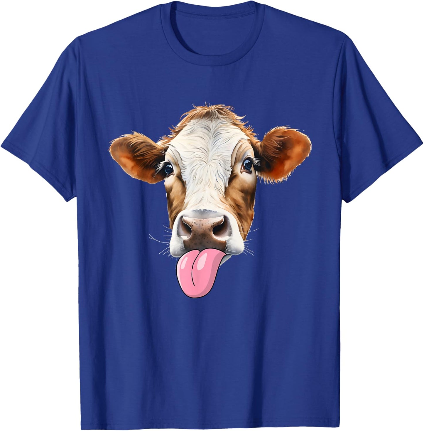 Silly Cow Tongue-Out A Whimsical Take on Farm and Life T-Shirt - T-Shirt | Royal