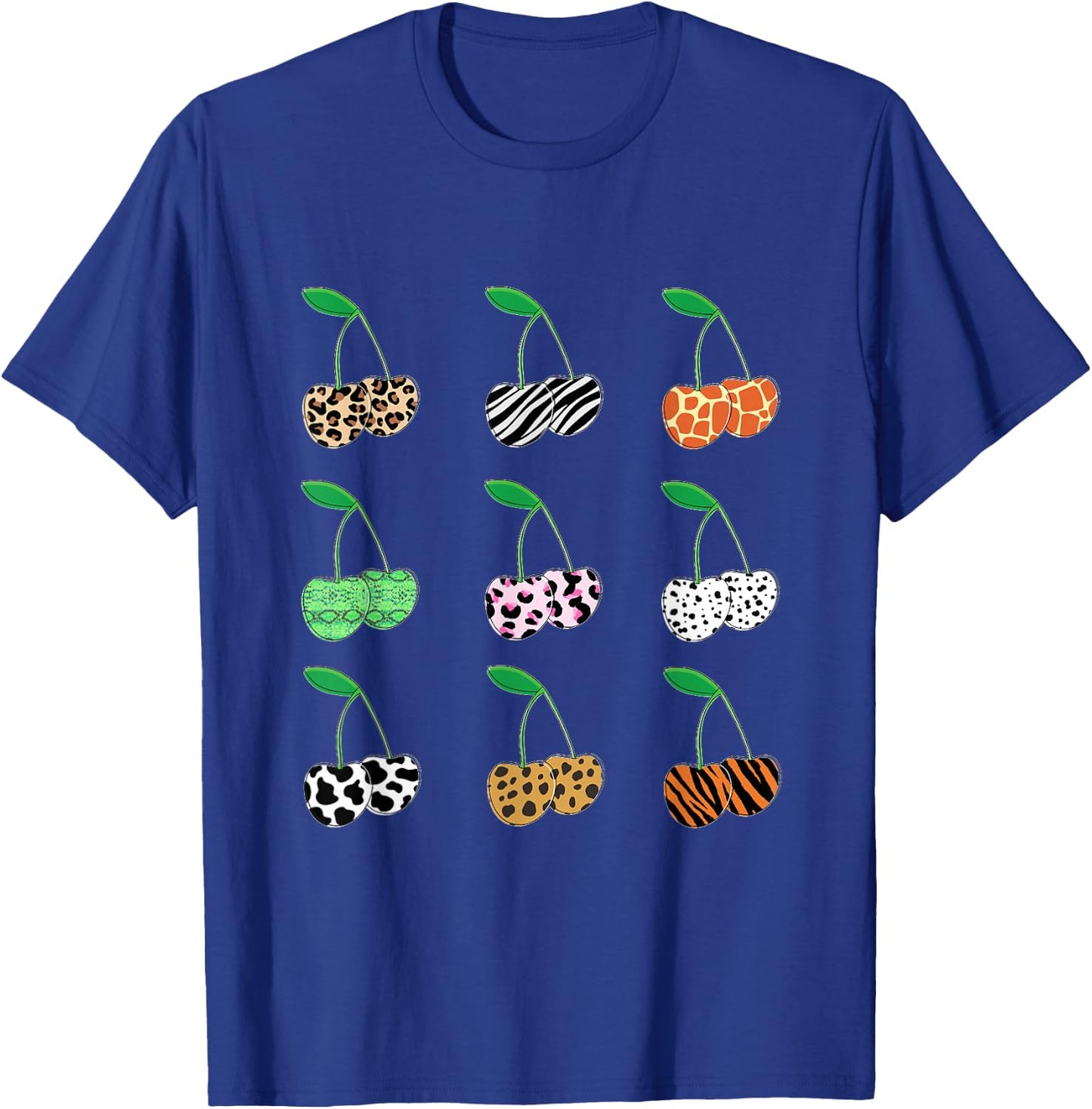 Cherry Animal Print Leopard T-Shirt - T-Shirt | Royal