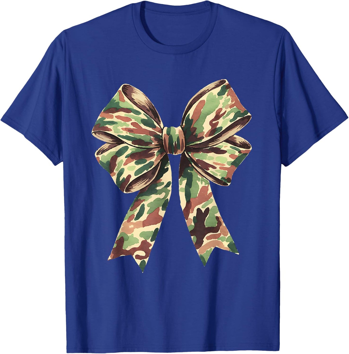 Camouflage Old Camo Bow Coquette Hunting Women Girl T-Shirt - T-Shirt | Royal