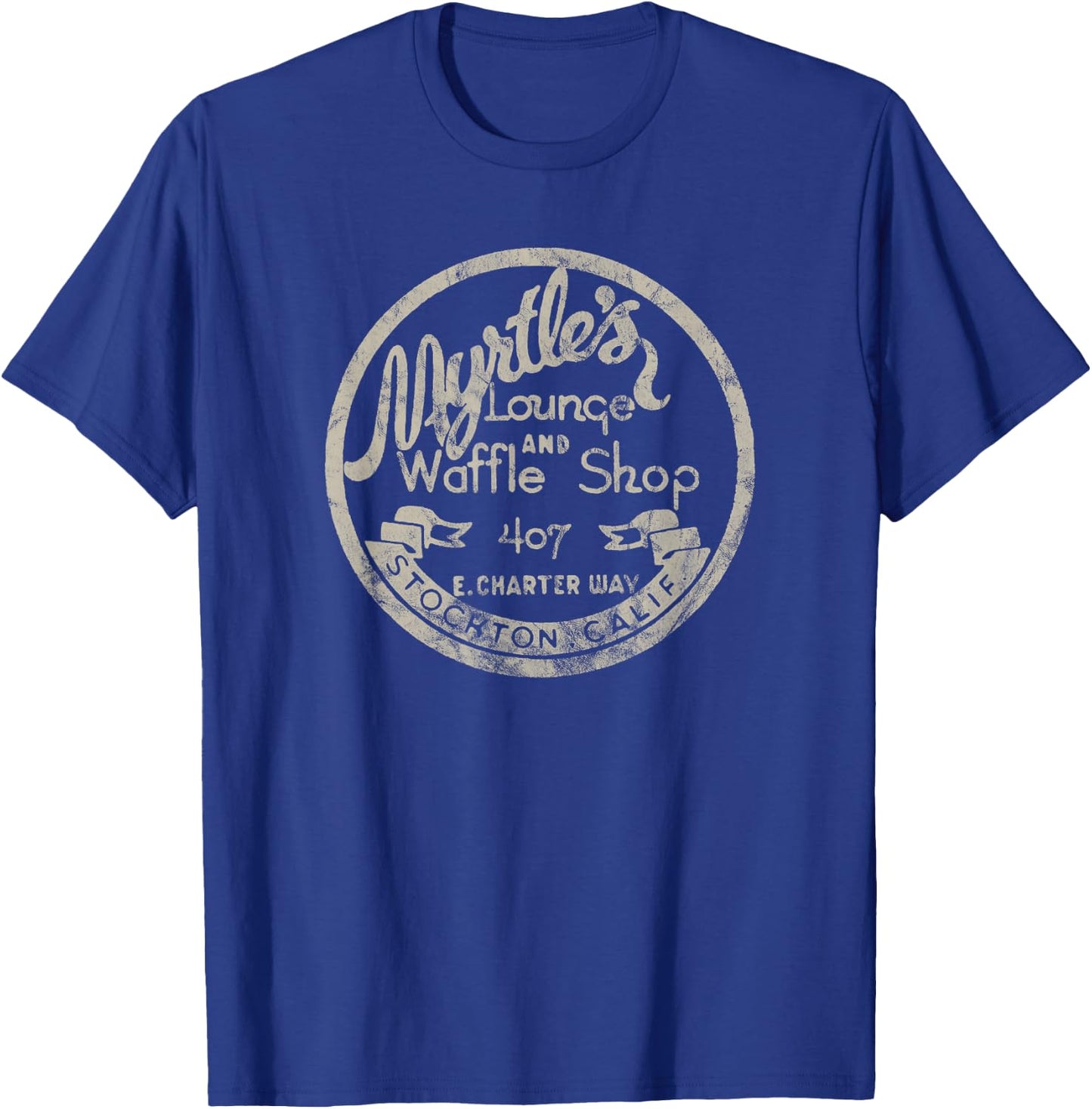 Stockton California Vintage Restaurant Bar Motel Advertising T-Shirt - T-Shirt | Royal
