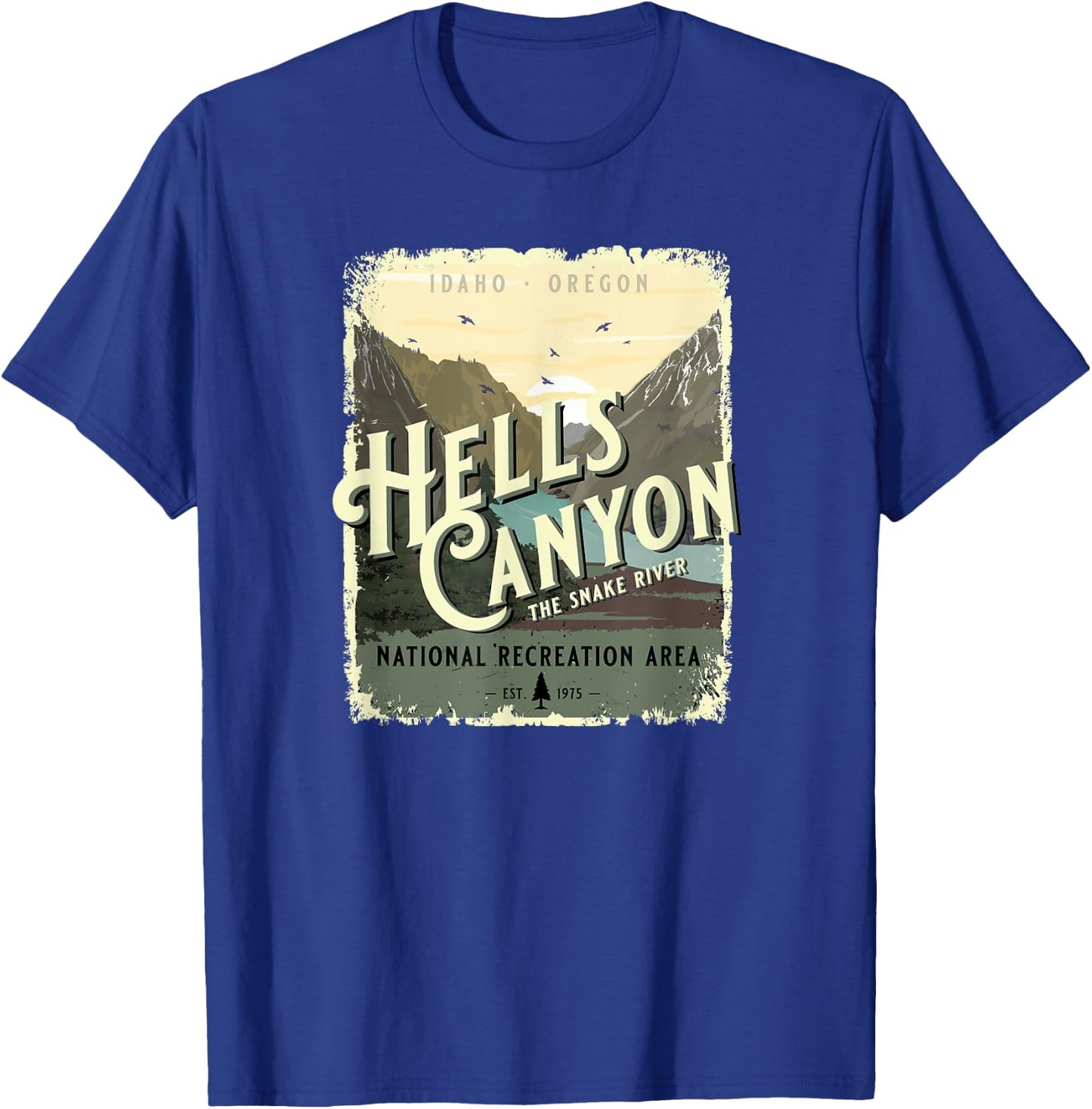 Hells Canyon National Recreation Area Idaho Oregon Souvenir T-Shirt - T-Shirt | Royal