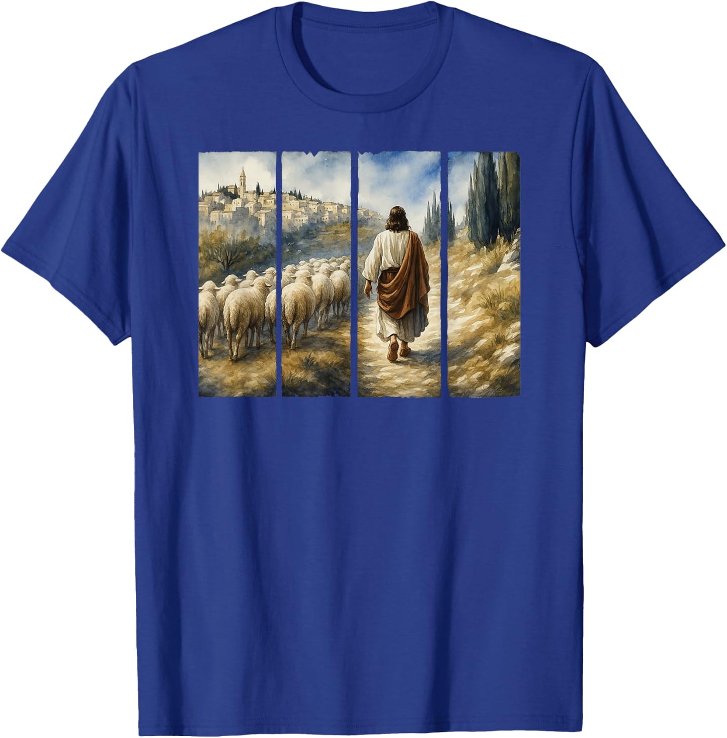 The Lord Is My Shepherd Jesus Christ The Good Shepherd T-Shirt - T-Shirt | Royal