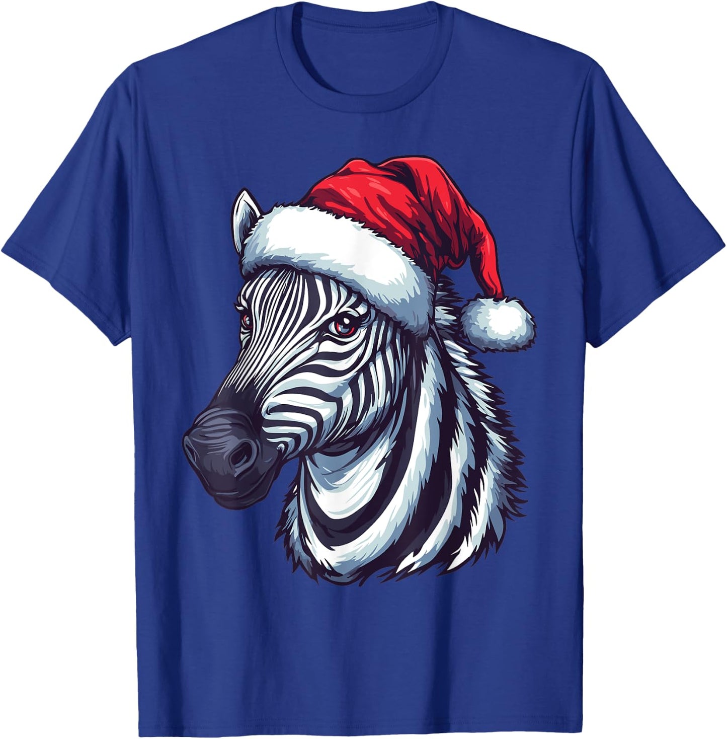 Zebra Santa Hat Funny Xmas Zebra Lovers Christmas Pajama T-Shirt - T-Shirt | Royal