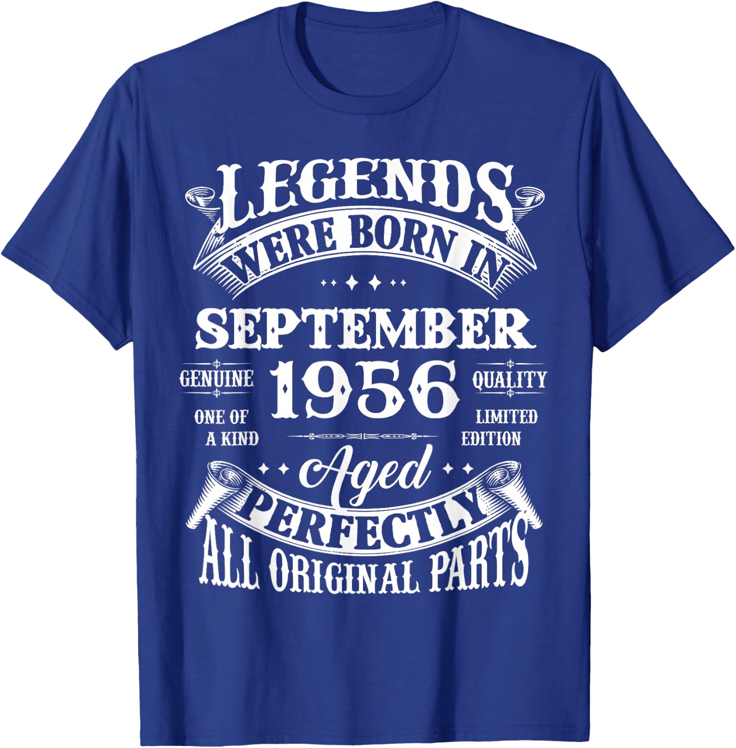 70th Birthday Gift Legends Born In September 1956 70 Yrs Old T-Shirt - T-Shirt | Royal