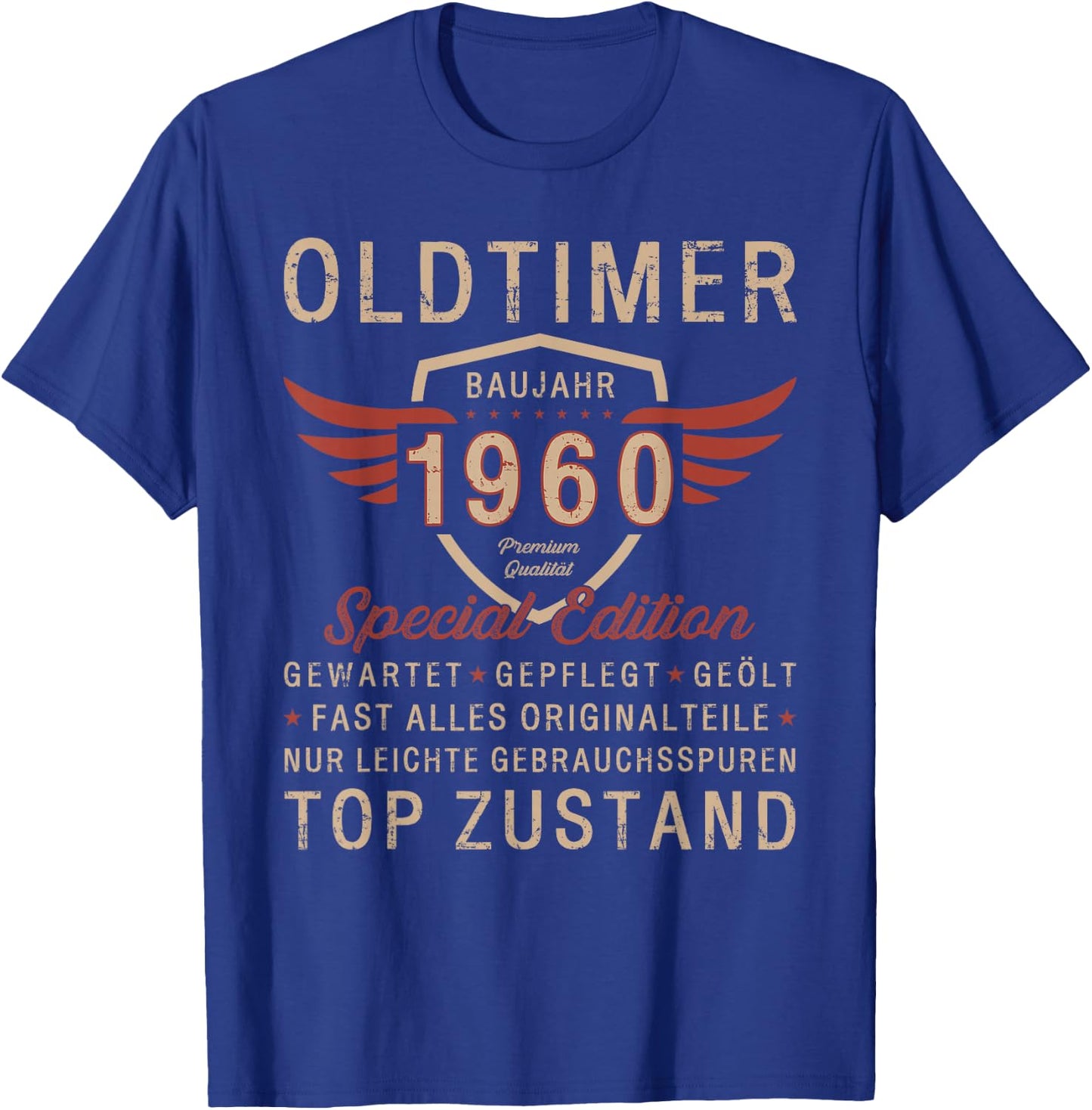 64th Birthday Gift Vintage 1960 Vintage Funny , black T-Shirt - T-Shirt | Royal
