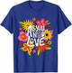 The Beatles - All You Need Is Love Retro Flowers , Black T-Shirt - T-Shirt | Royal