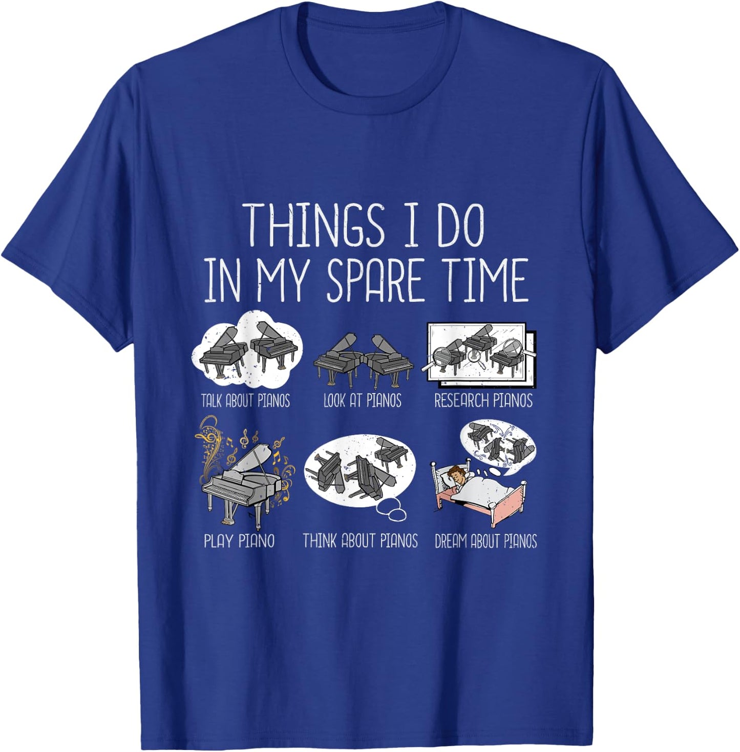 Funny Piano Player Men Music Grand Piano T-Shirt - T-Shirt | Royal