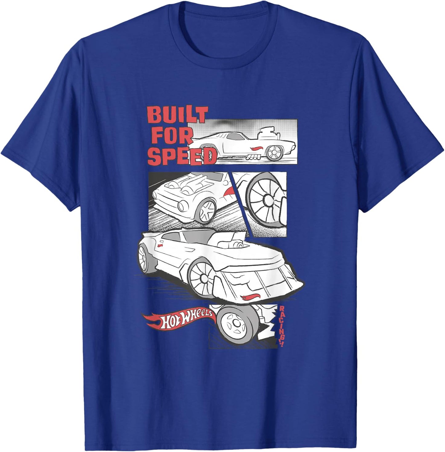 Hot Wheels - Built for Speed Comic Panels T-Shirt - T-Shirt | Royal