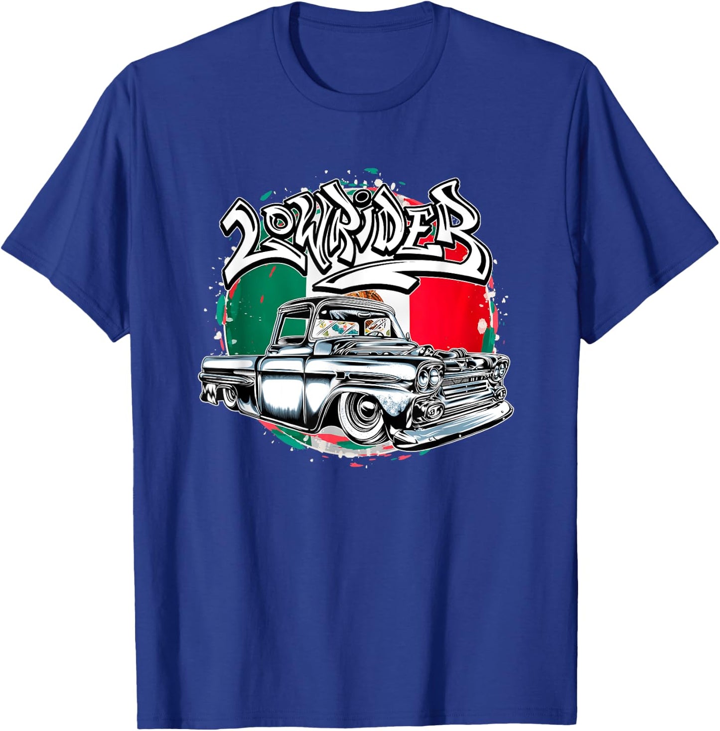 Mexico Lowrider Truck, Vintage Lowrider, Classic Lowrider T-Shirt - T-Shirt | Royal