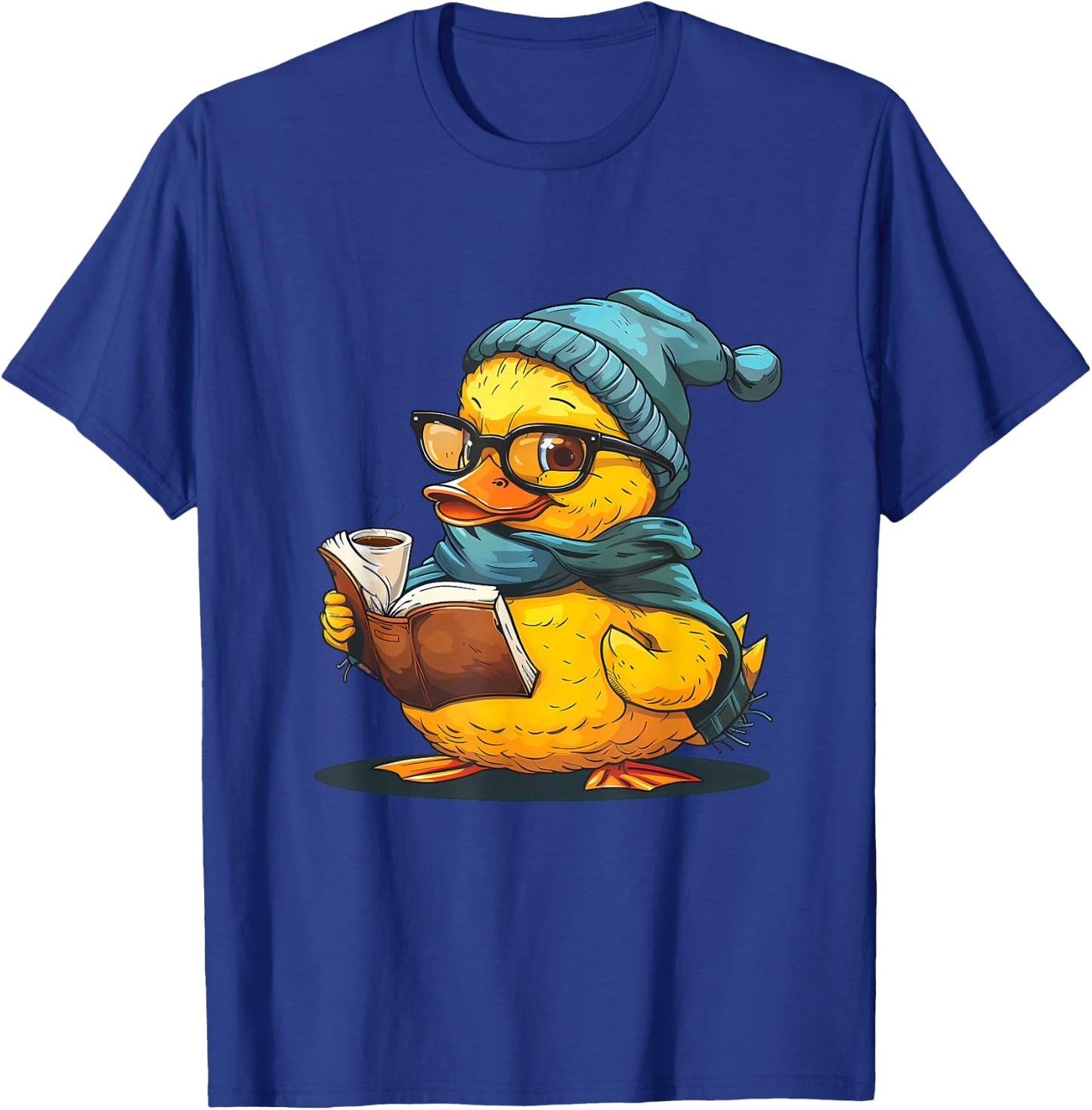 Rubber Duck Reading Book Rubber Duckie Reader Coffee Lover T-Shirt - T-Shirt | Royal