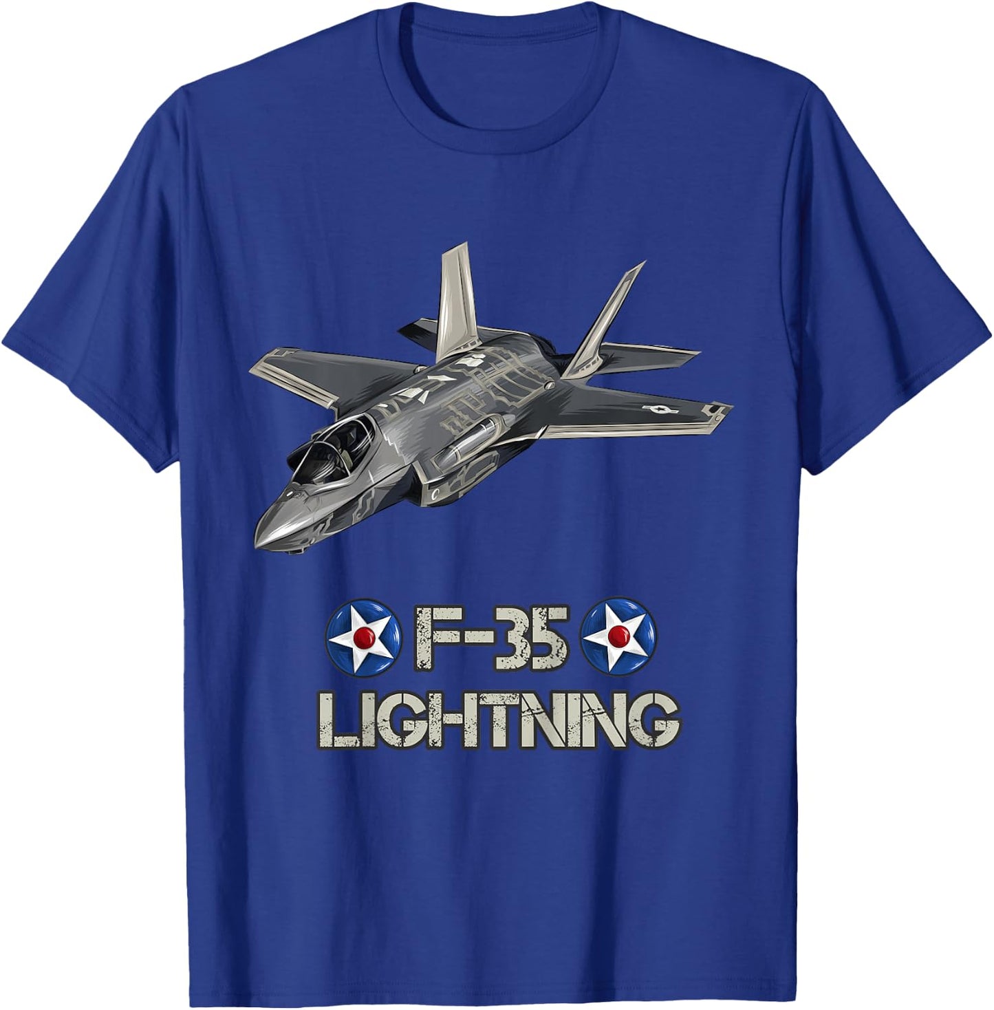 American Aircraft Stealth Fighter F35 lightning T-Shirt - T-Shirt | Royal