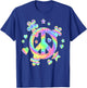 Tie-Dye Peace Sign Cute Love Colorful Tye Dye Hippie Flowers T-Shirt - T-Shirt | Royal