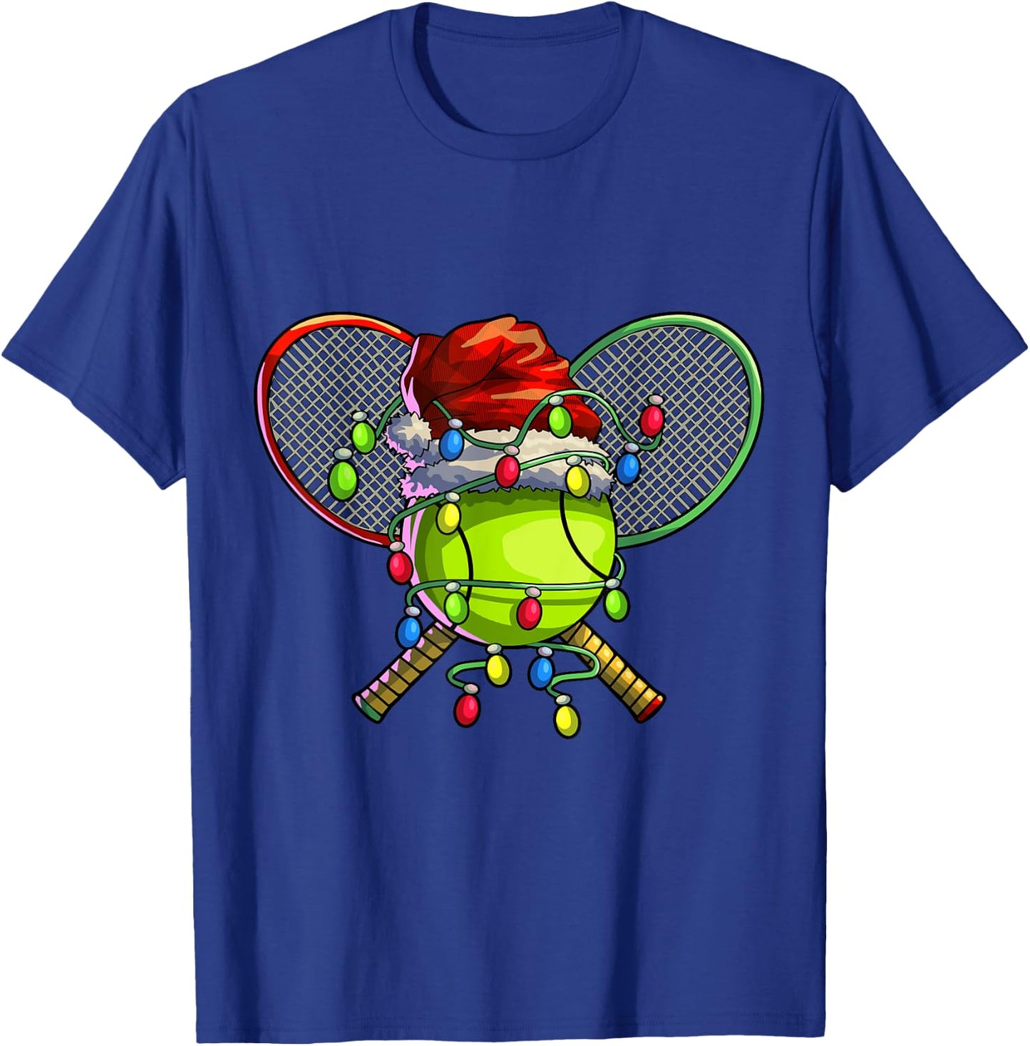 Christmas Tennis Xmas Christmas Tree Lights Tennis Player T-Shirt - T-Shirt | Royal