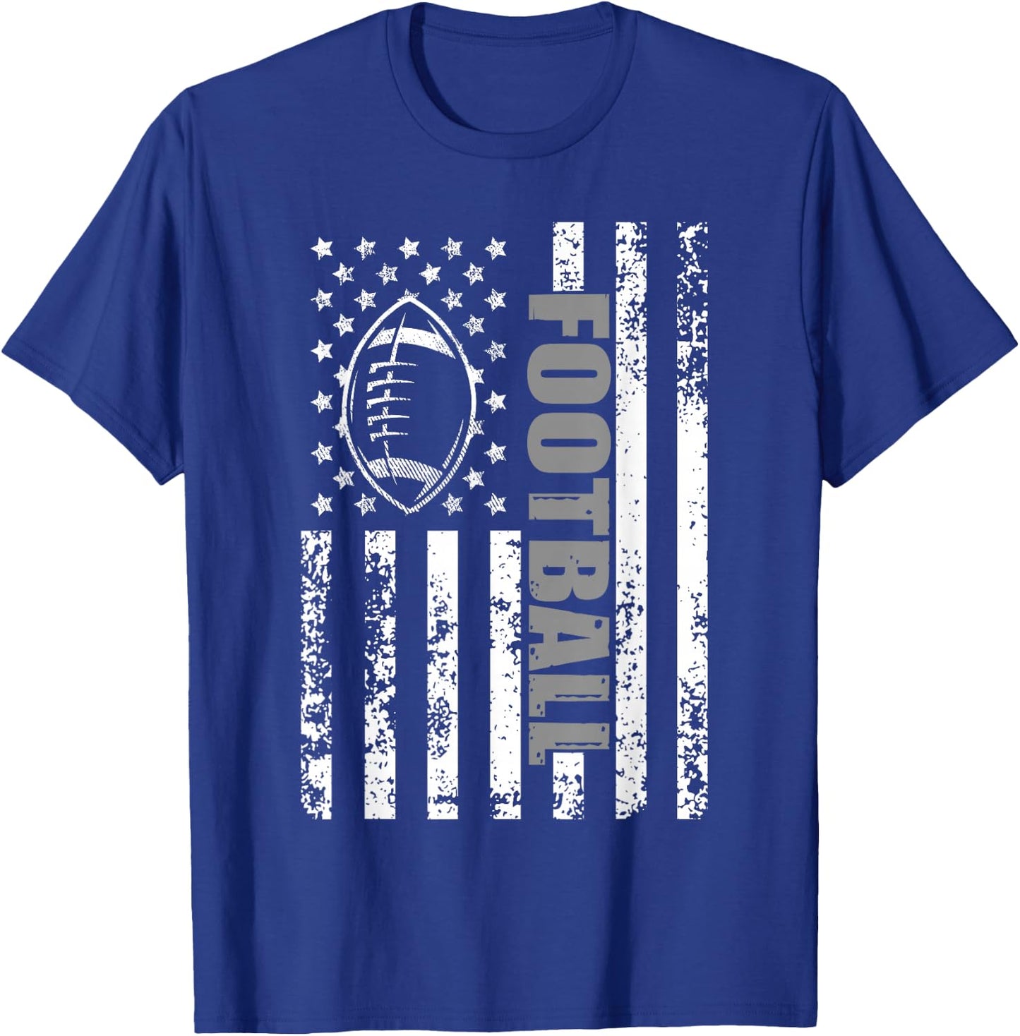 American Flag Football Patriotic Football T-Shirt - T-Shirt | Royal